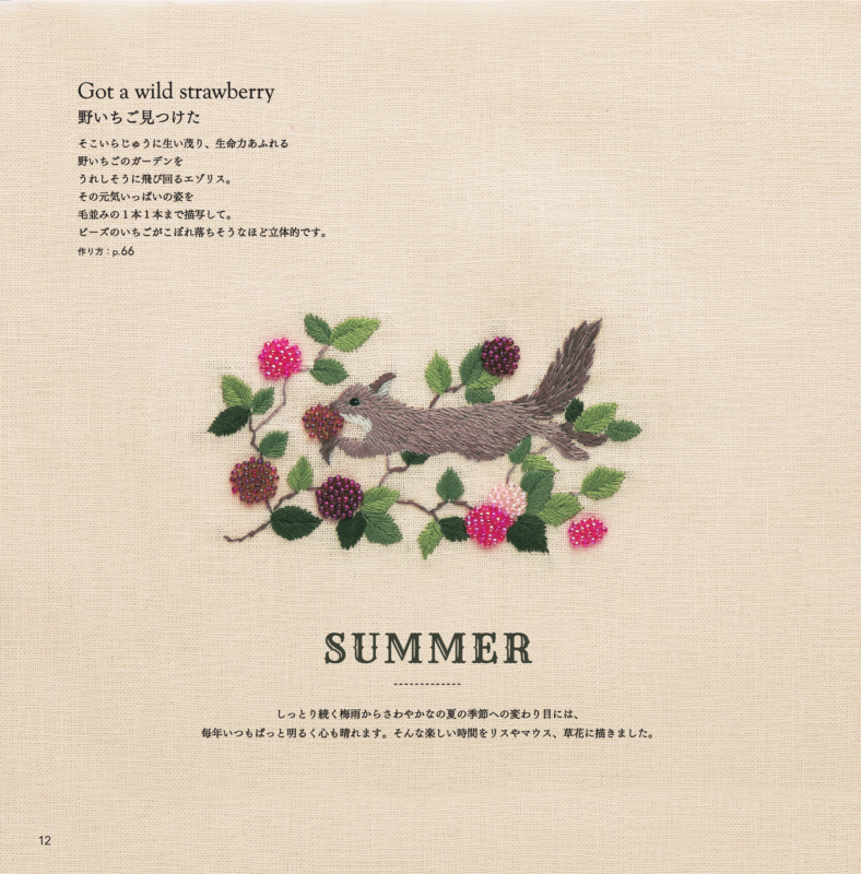 書籍掲載ページ:Got a wild strawberry(夏)図案紹介